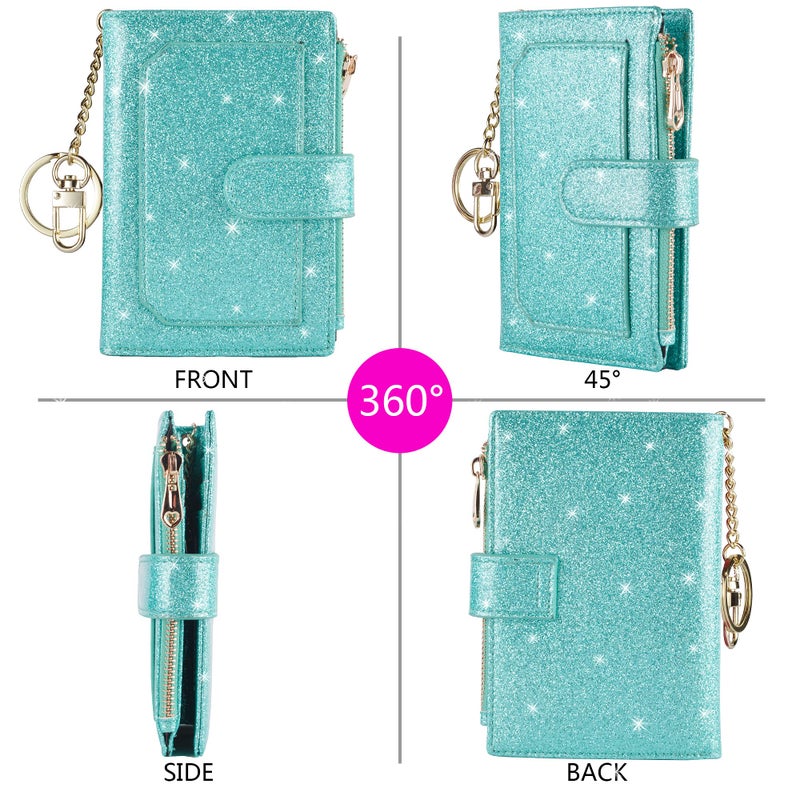 Leamekor Womens Wallets RFID Small Compact Bifold Leather Card Holder Zip Pocket - Image 4